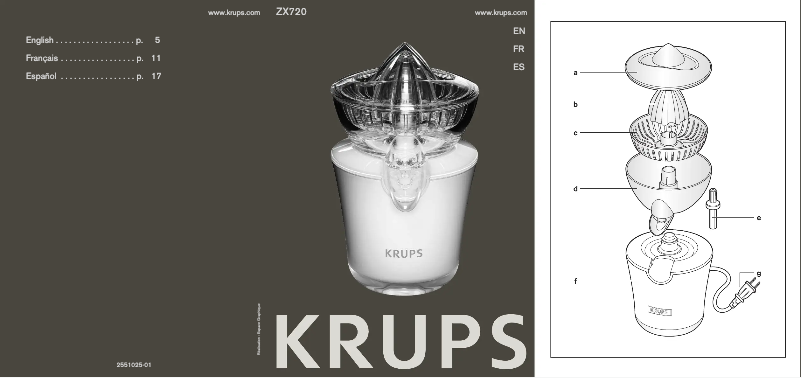 Page n°1 - Manuel utilisateur Krups ZX720