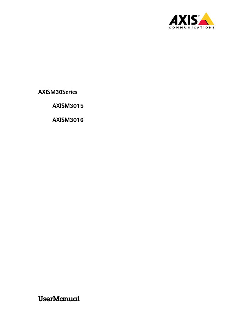 Page 1 de la notice Manuel utilisateur Axis M3016
