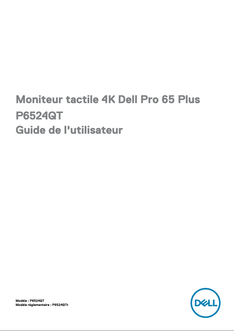 Page 1 de la notice Manuel utilisateur Dell P6524QT