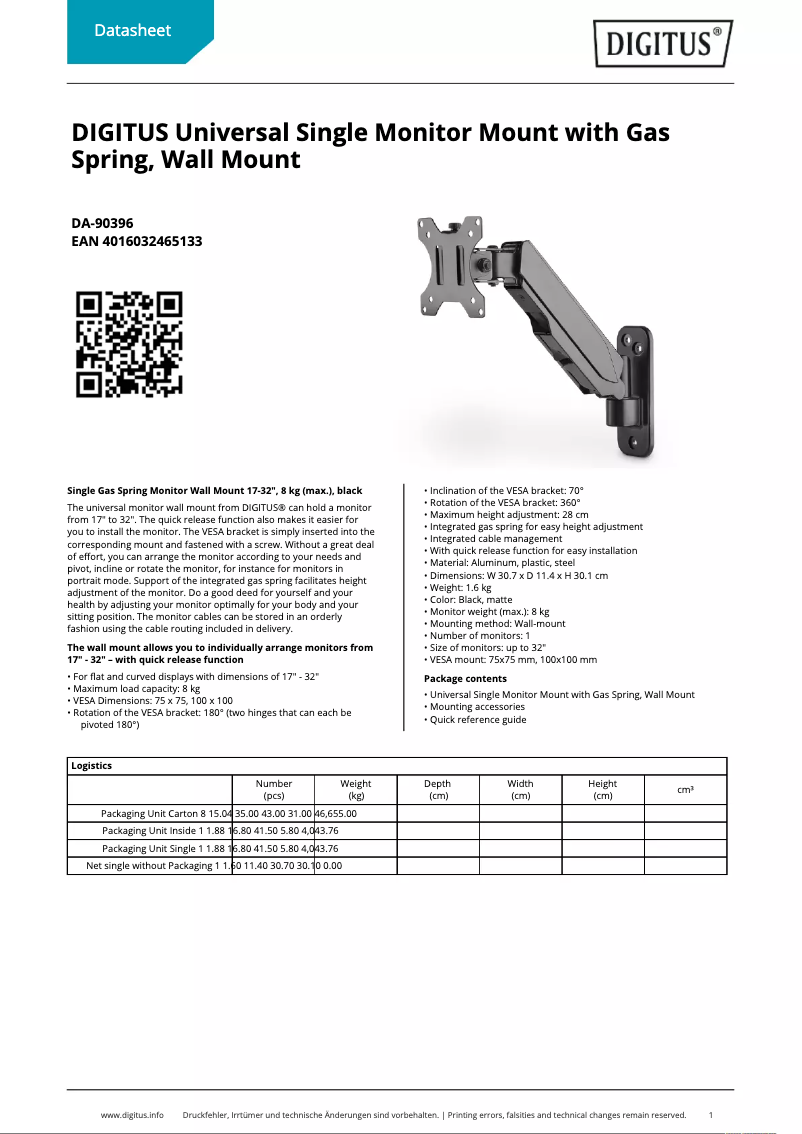 Page n°1 - Fiche technique Digitus DA-90396