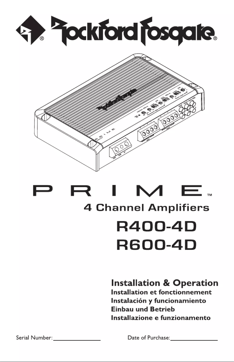 Page 1 de la notice Manuel utilisateur Rockford Fosgate R1200-1D