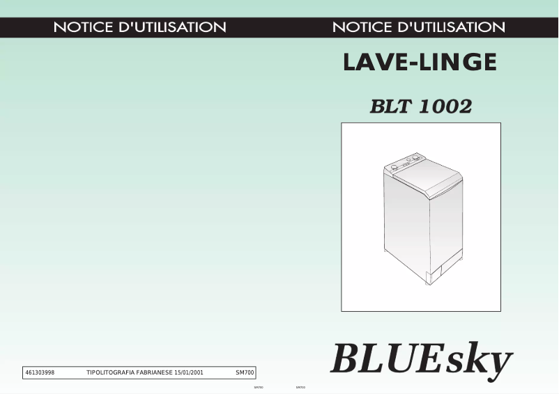 Page n°1 - Manuel utilisateur Bluesky BLT 1002