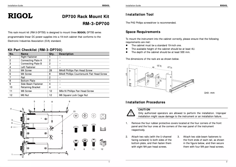 Image de la première page du manuel de l'appareil RM-3-DP700