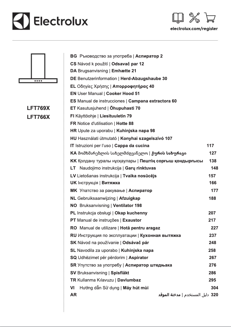 Page 1 de la notice Manuel utilisateur Electrolux LFT766X