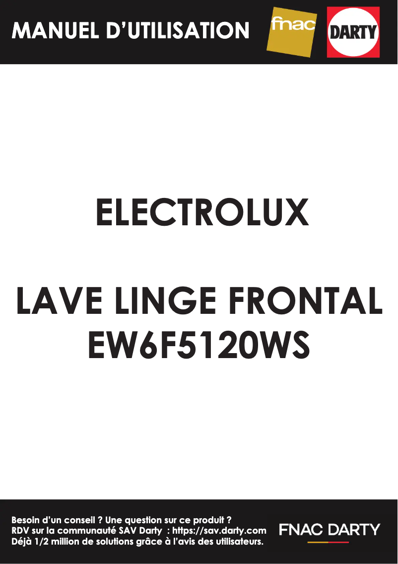 Page n°1 - Manuel utilisateur Electrolux EW6F5120WS