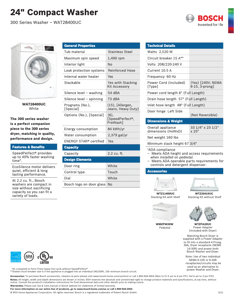 Image de la première page du manuel de l'appareil WAT28400UC