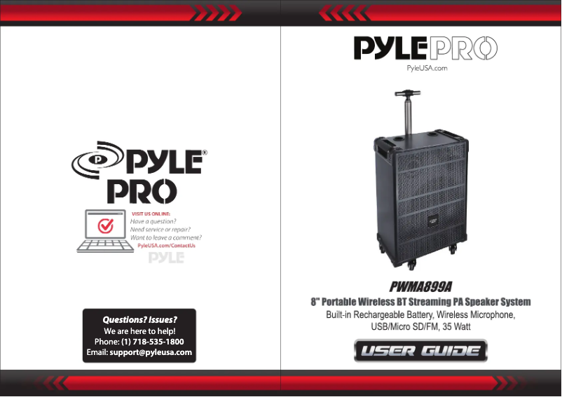 Page 1 de la notice Manuel utilisateur Pyle PWMA899A