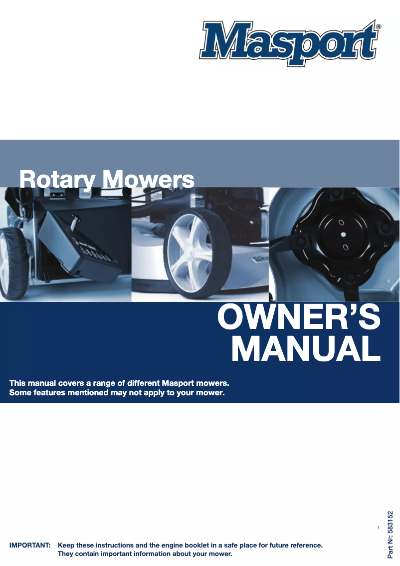 Page 1 de la notice Manuel utilisateur Masport President MSV 5000AL SP Genius IC