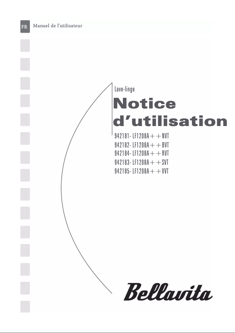 Page n°1 - Manuel utilisateur Bellavita LF 1208 A++ SVT