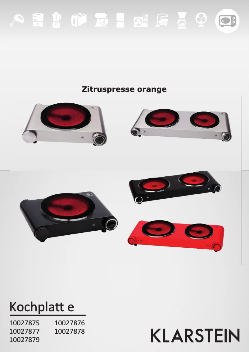 Page 1 de la notice Manuel utilisateur Klarstein 10027875