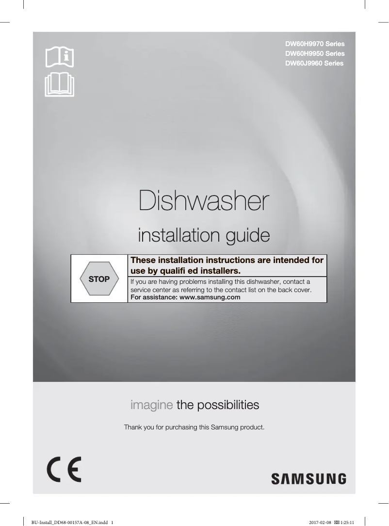 Page n°1 - Guide d'installation Samsung DW60HDK70US/EF
