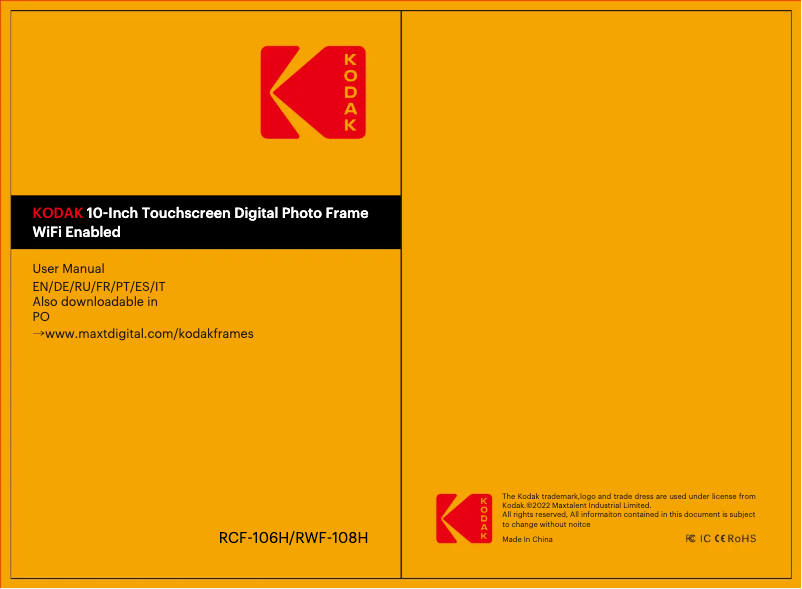 Página 1 del manual Manual de usuario Kodak RWF108