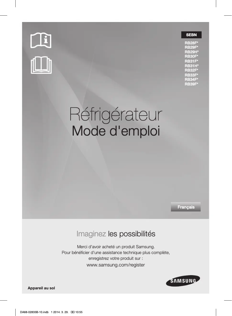Page n°1 - Manuel utilisateur Samsung RB31FERNC