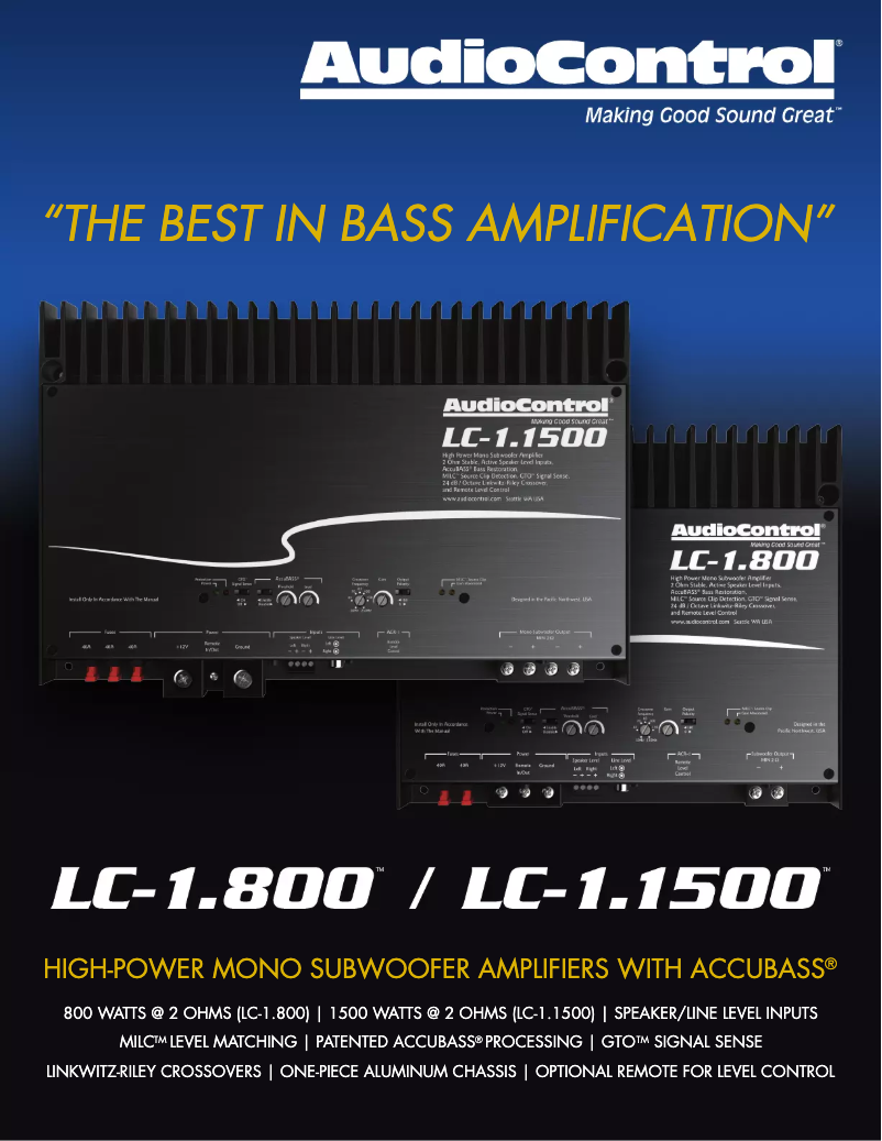 Page n°1 - Fiche technique AudioControl LC-1.1500