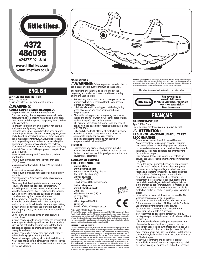 Página 1 del manual Manual de usuario Little Tikes 486098