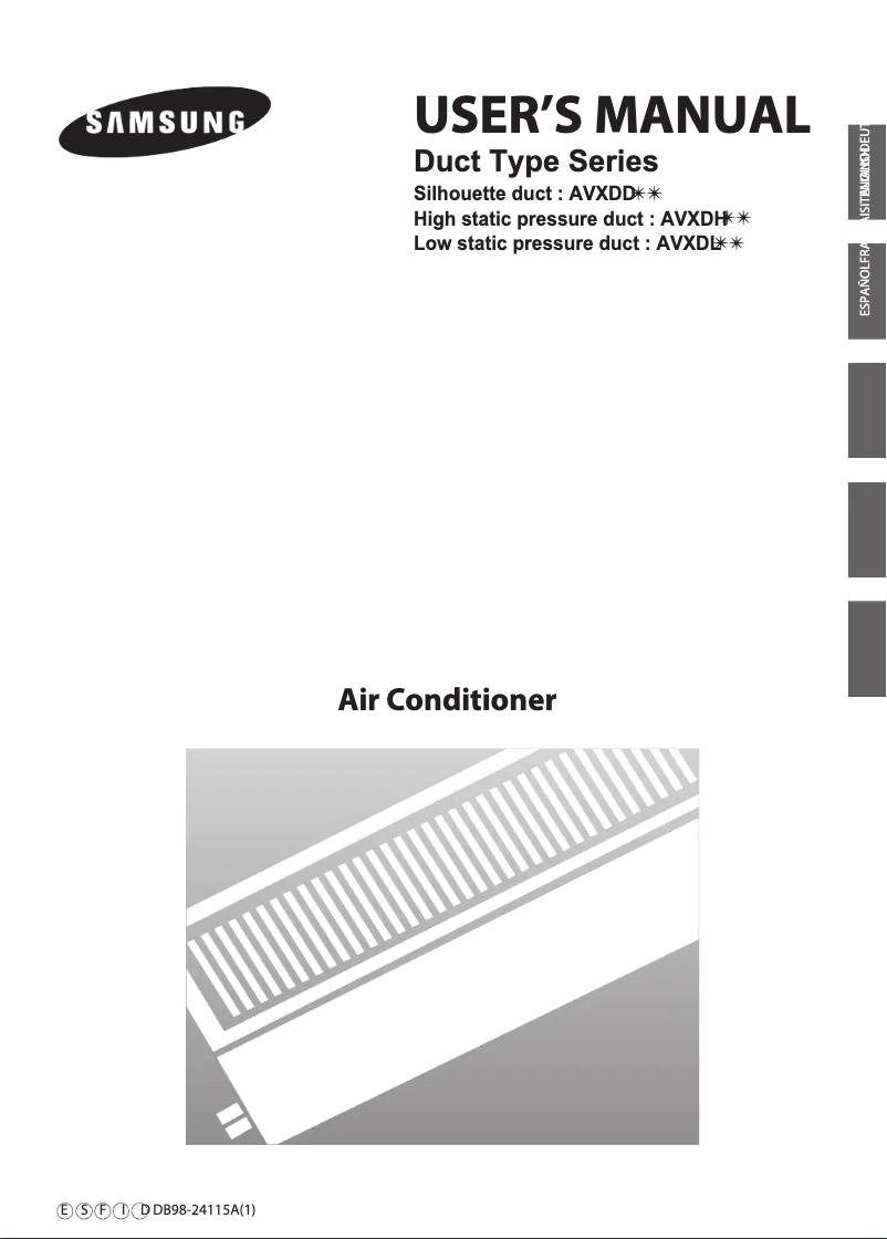Page 1 de la notice Manuel utilisateur Samsung AVXDHH112EA