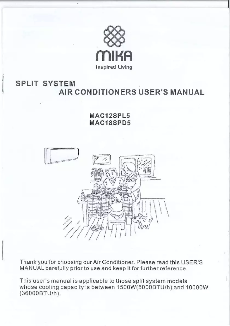 Page n°1 - Manuel utilisateur Mika MAC12SPL5