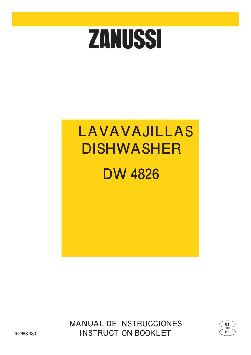 Page 1 de la notice Manuel utilisateur Zanussi DW 4826