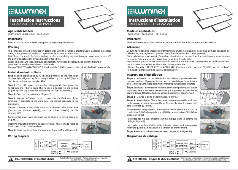 Page 1 de la notice Manuel utilisateur Illuminex L2811-2542