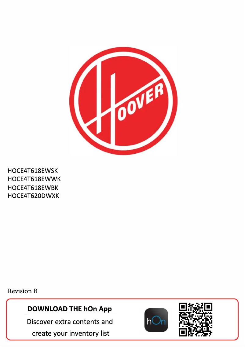 Page n°1 - Manuel utilisateur Hoover HOCE4T618EWBK