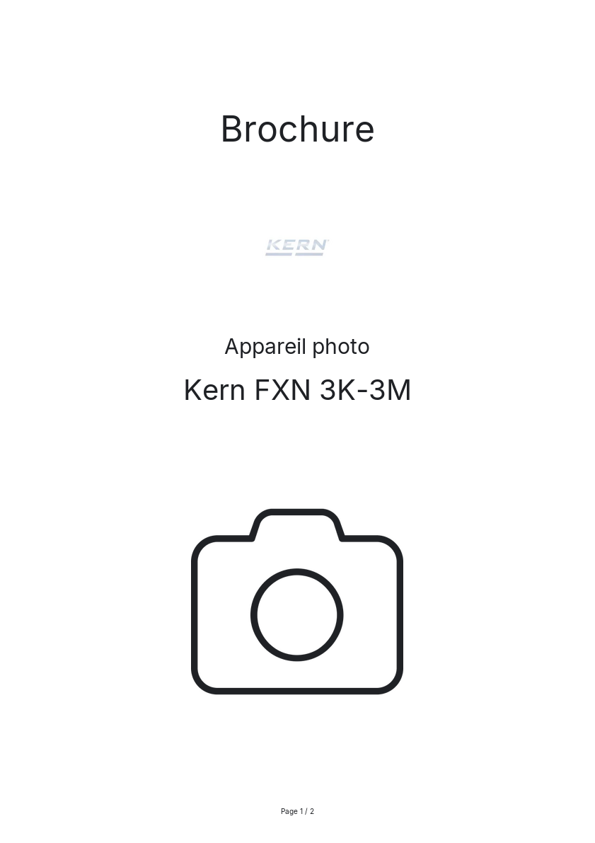 Page n°1 - Brochure Kern FXN 3K-3M