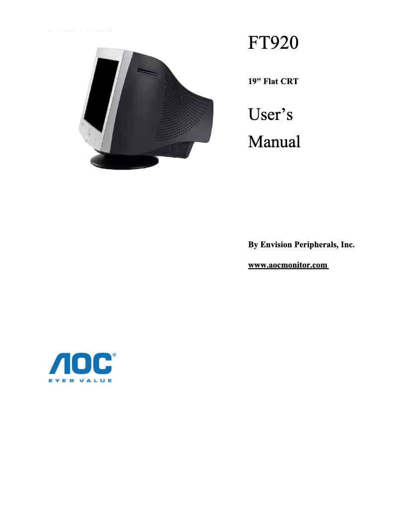 Page n°1 - Manuel utilisateur AOC FT920