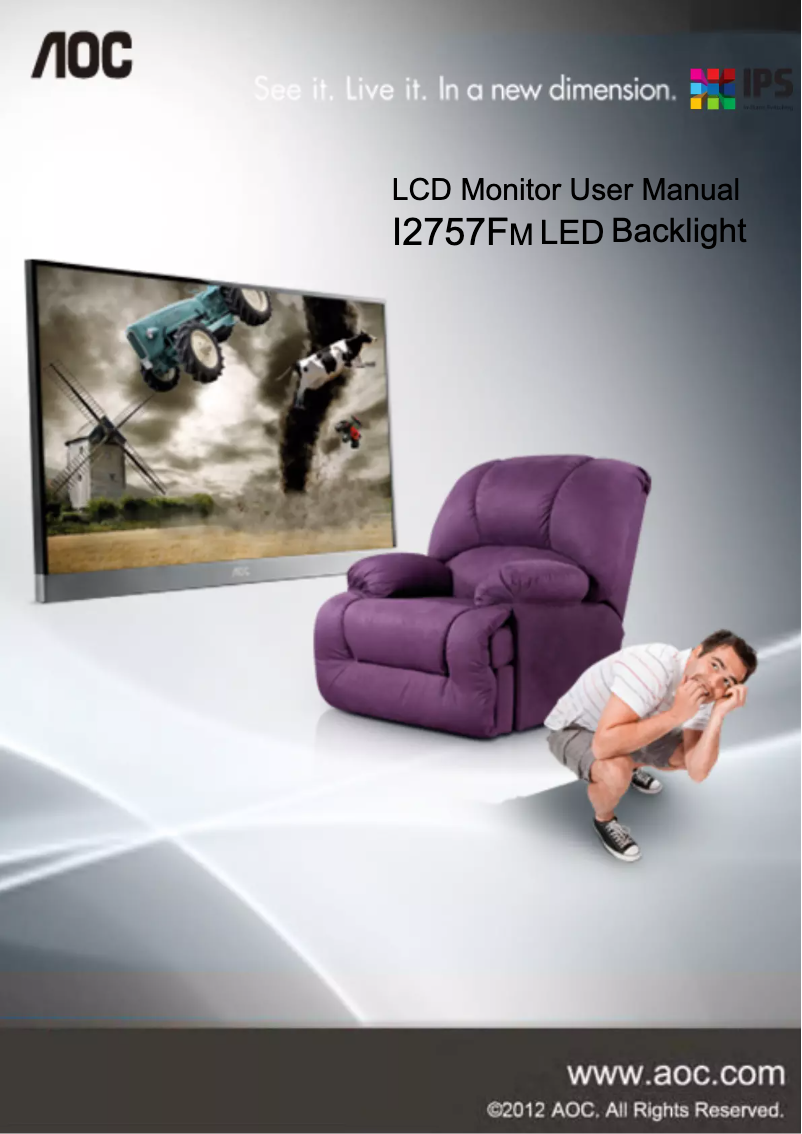 Page 1 de la notice Manuel utilisateur AOC I2757FM