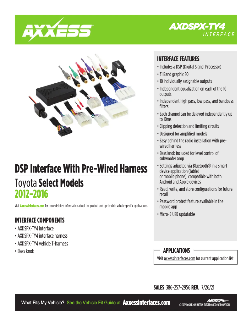 Page 1 de la notice Fiche technique AXESS AXDSPX-TY4