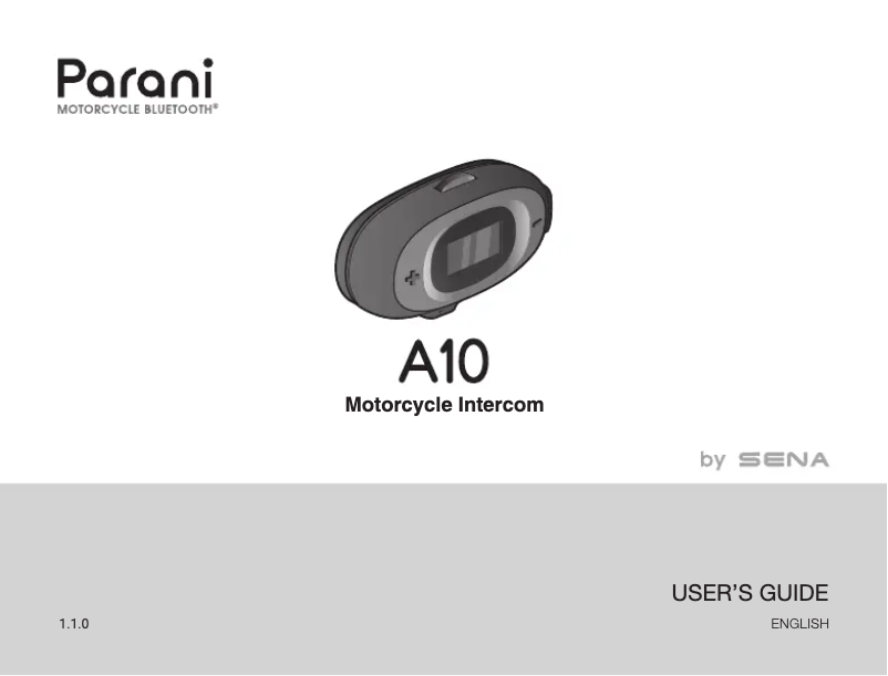 Page 1 de la notice Manuel utilisateur Sena A10