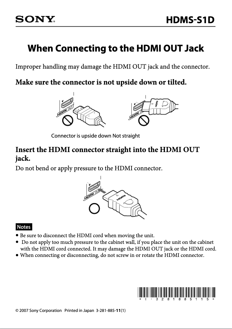 Page 1 de la notice Guide d'installation Sony HDMS-S1D