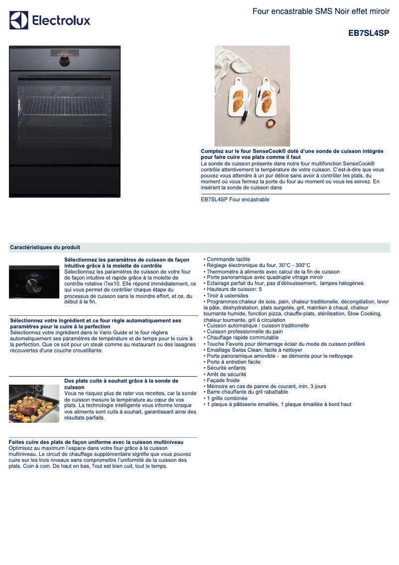 Page n°1 - Fiche technique Electrolux EB7SL4SP