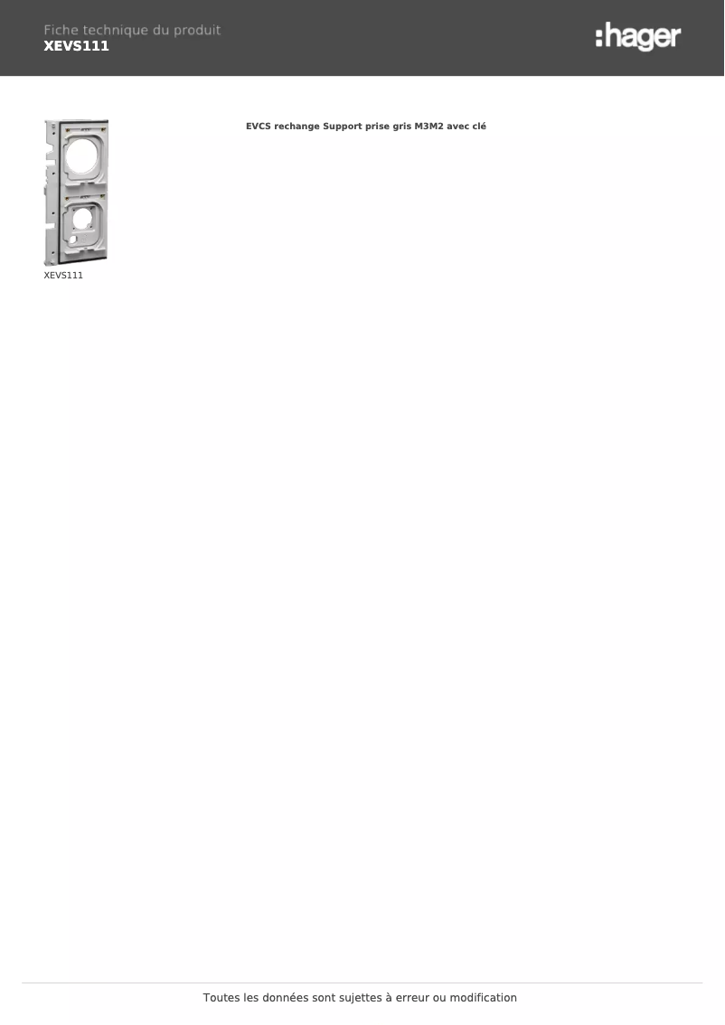 Image de la première page du manuel de l'appareil XEVS111