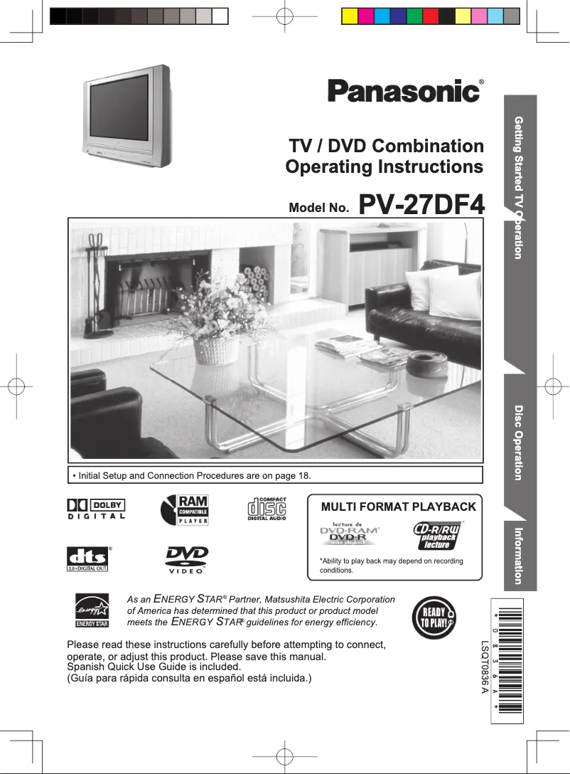 Image de la première page du manuel de l'appareil PV-27DF4