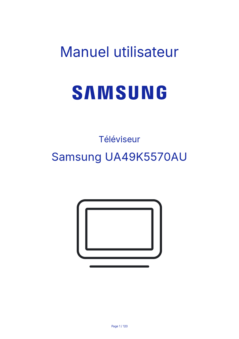 Page n°1 - Manuel utilisateur Samsung UA49K5570AU