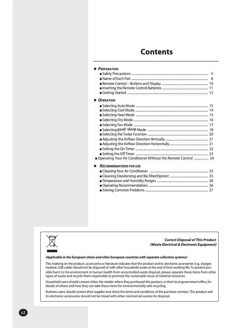 Page 1 de la notice Manuel utilisateur Samsung AQ12NSDN