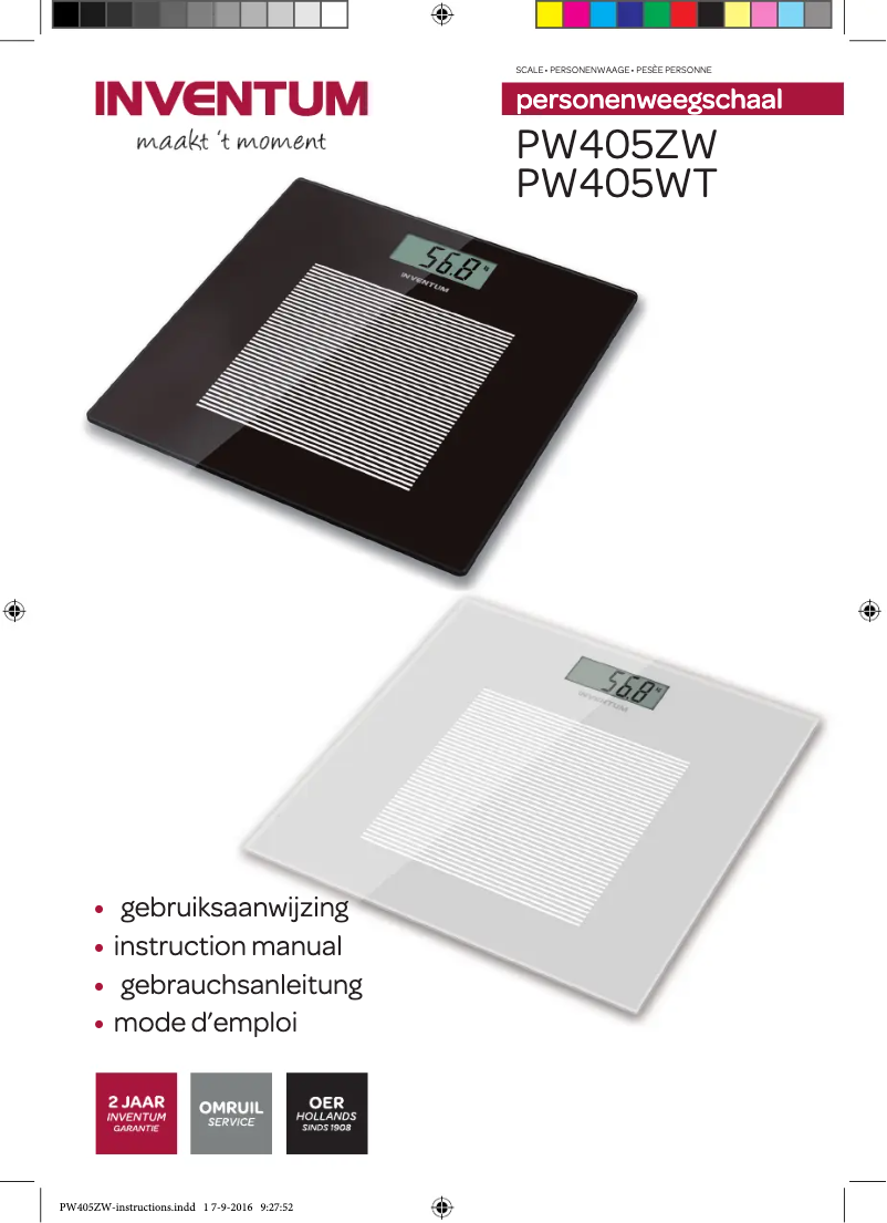 Page n°1 - Manuel utilisateur Inventum PW405WT