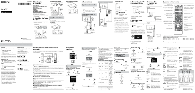 Image de la première page du manuel de l'appareil Bravia KLV-24R402A