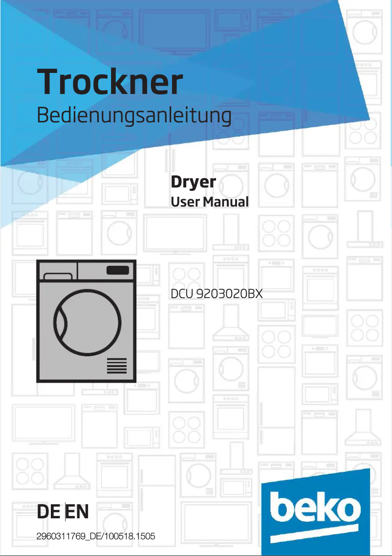 Page 1 de la notice Mode d'emploi Beko DCU 9203020 BX