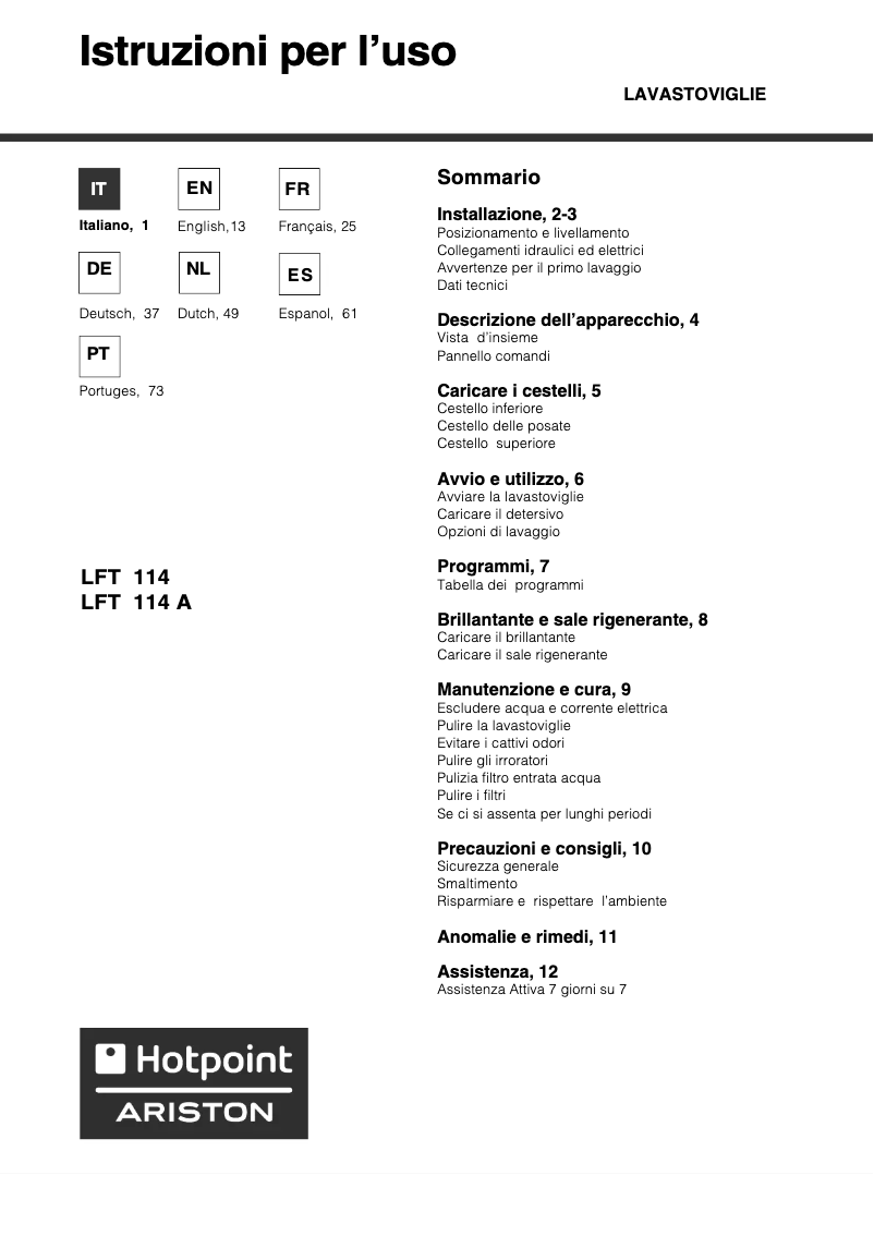 Image de la première page du manuel de l'appareil LFT 114 A