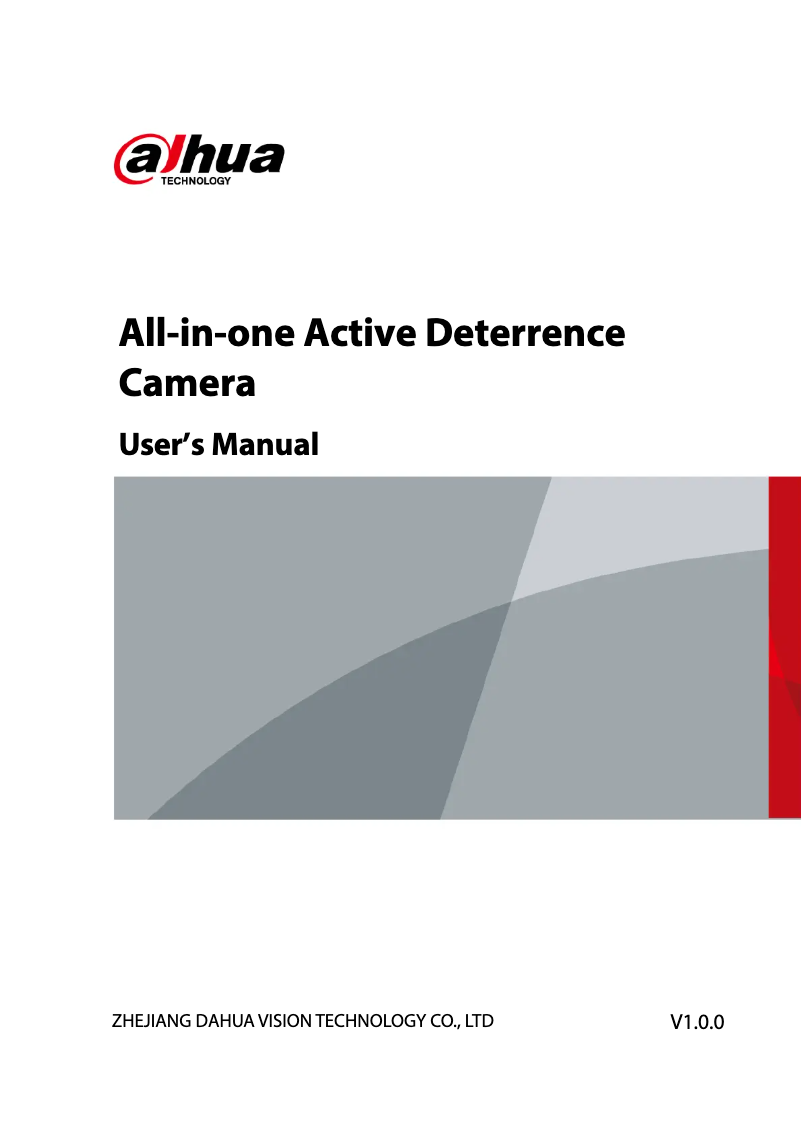 Page 1 de la notice Manuel utilisateur Dahua Technology DAE-CDMS8113-GFW