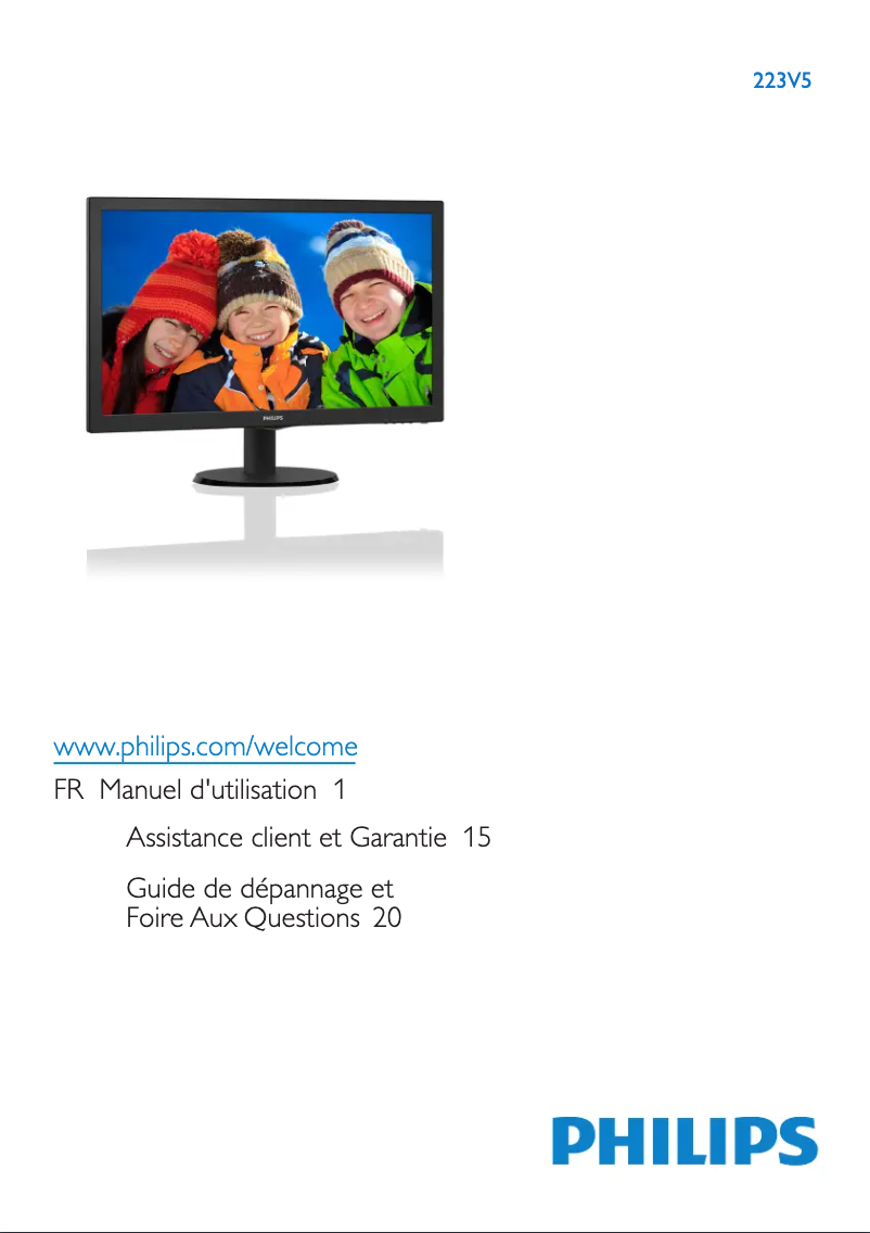Page n°1 - Manuel utilisateur Philips 223V5QHSBR6