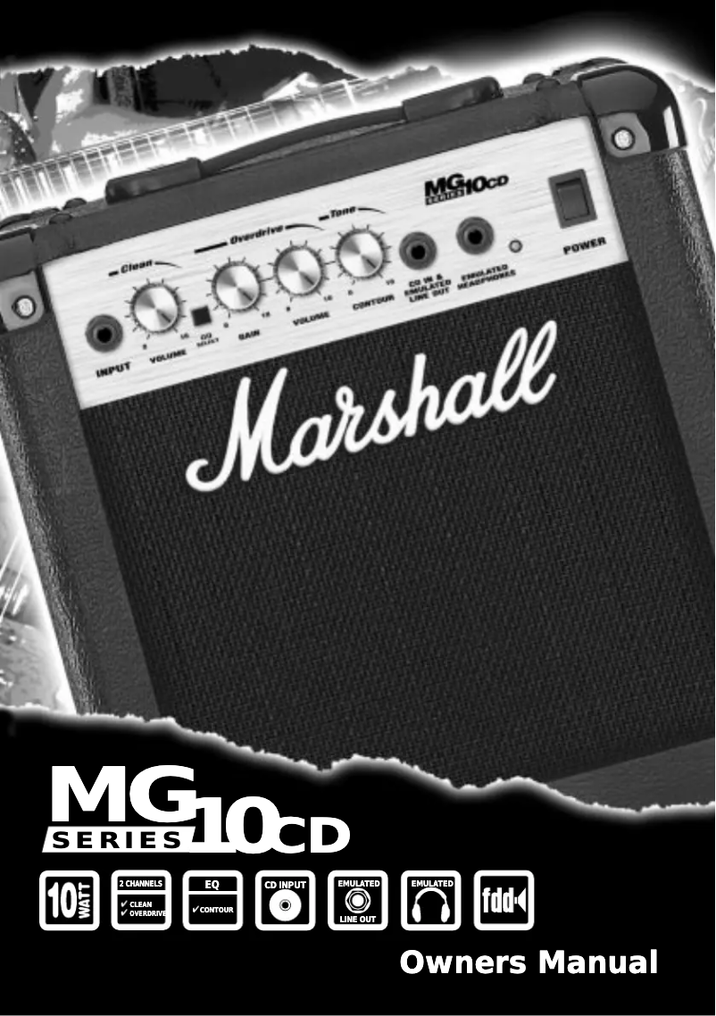 Page 1 de la notice Manuel utilisateur Marshall MG10CD