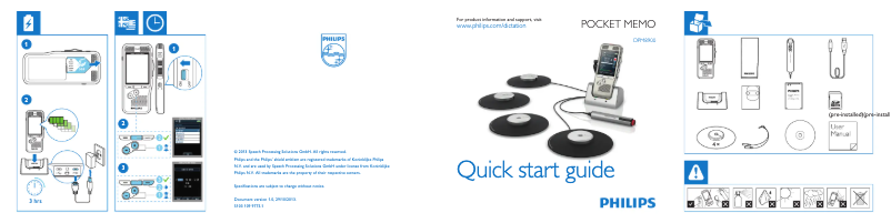 Image de la première page du manuel de l'appareil PocketMemo DPM8900