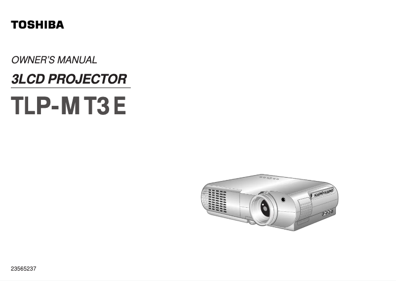 Image de la première page du manuel de l'appareil TLP-MT3E