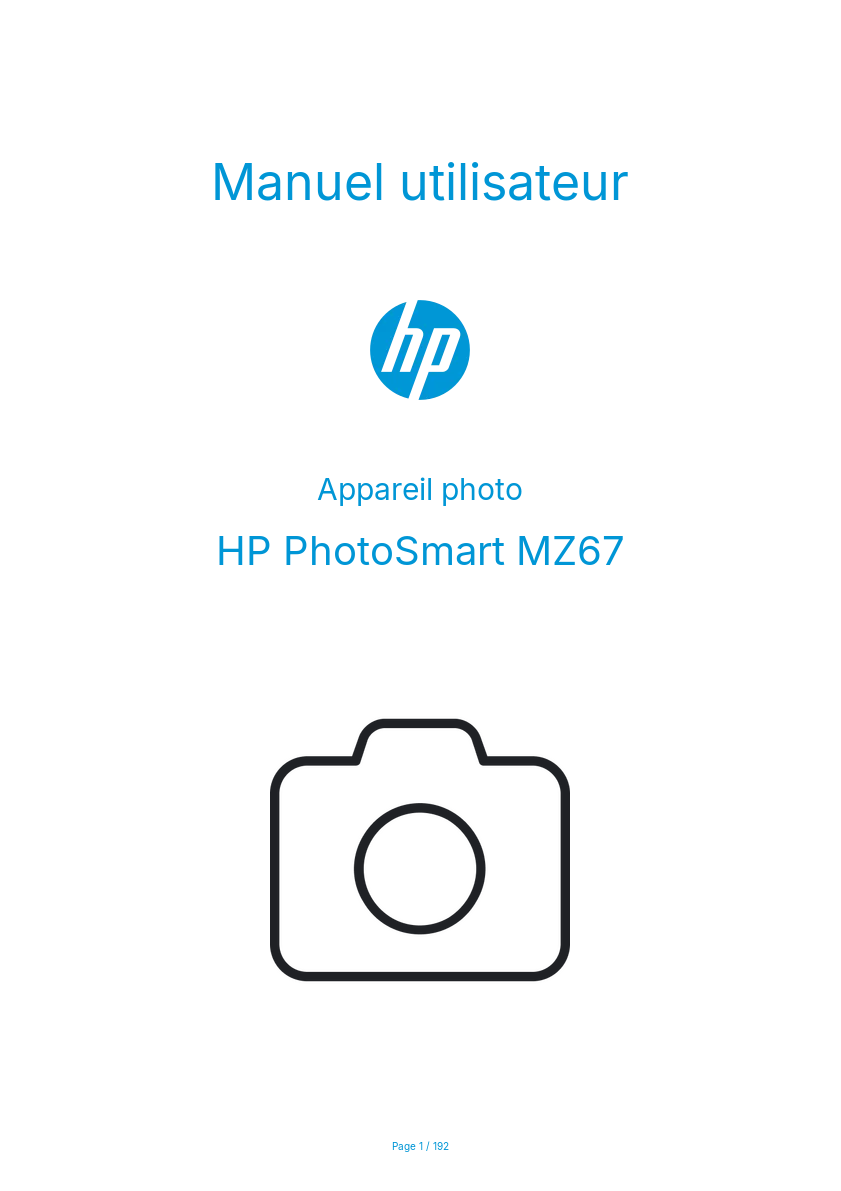 Page n°1 - Manuel utilisateur HP PhotoSmart MZ67