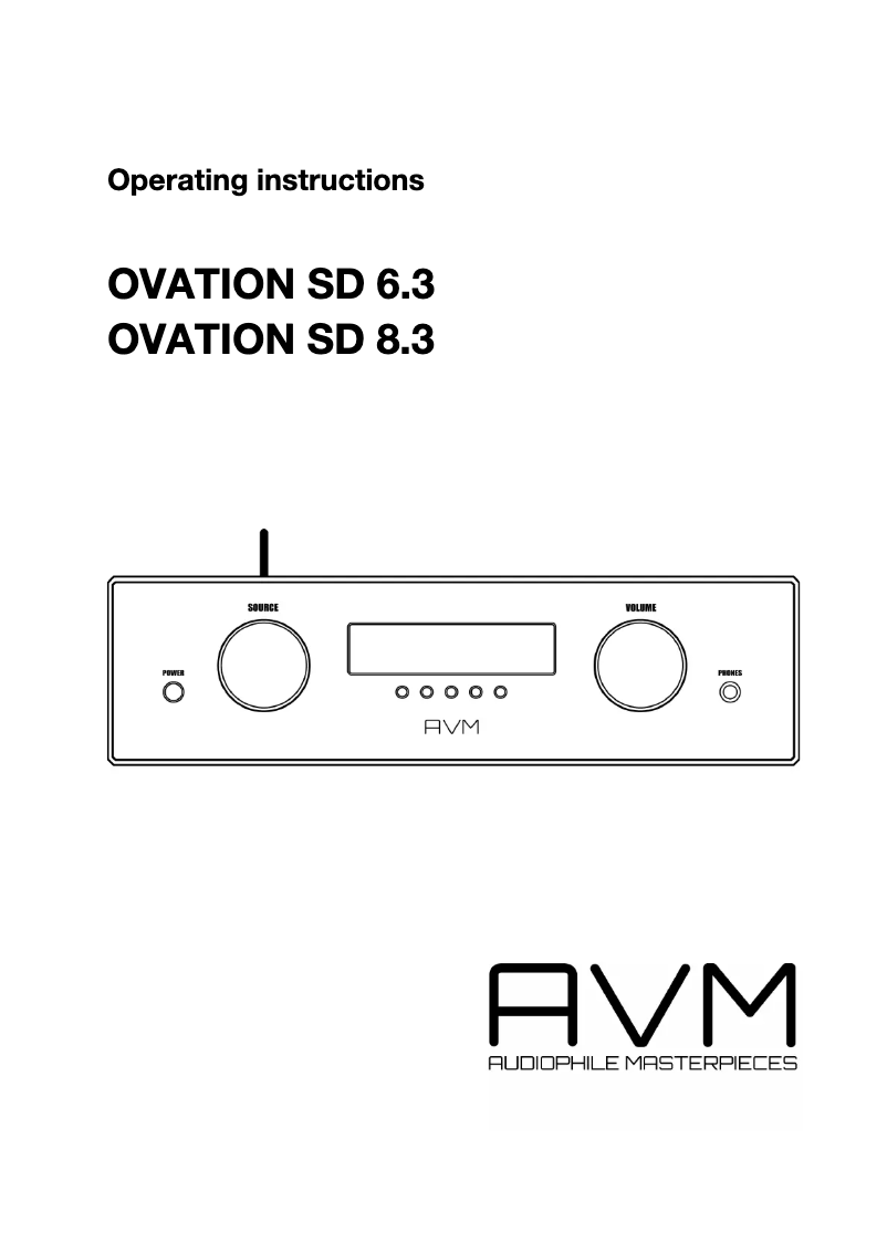 Página 1 del manual Manual de usuario AVM Ovation SD 6.3