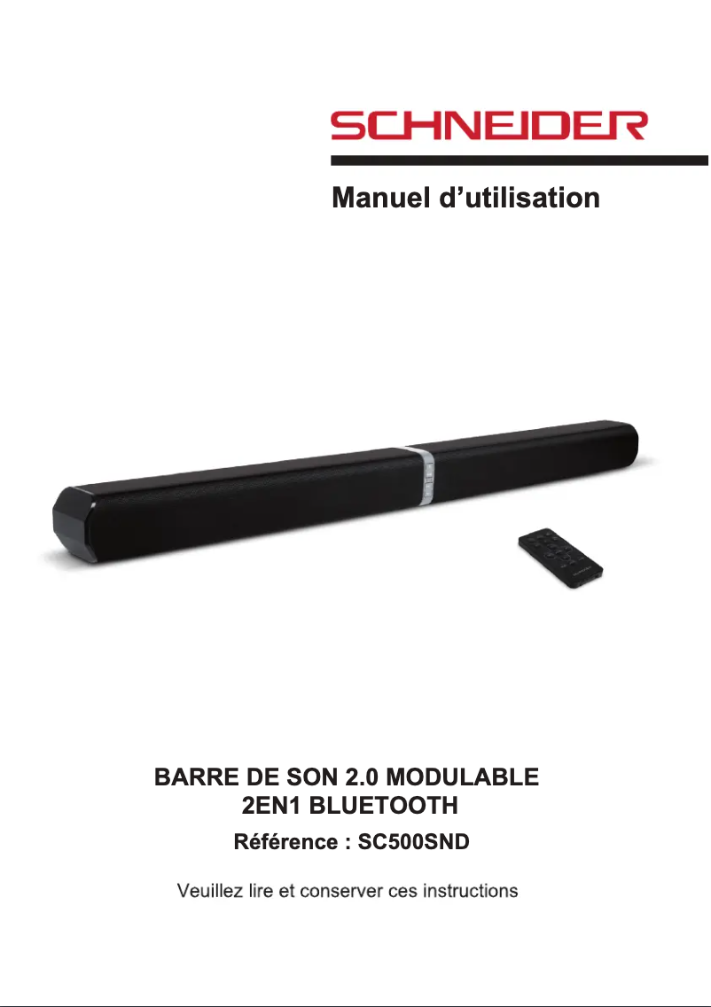 Page n°1 - Manuel utilisateur Schneider SC500SND