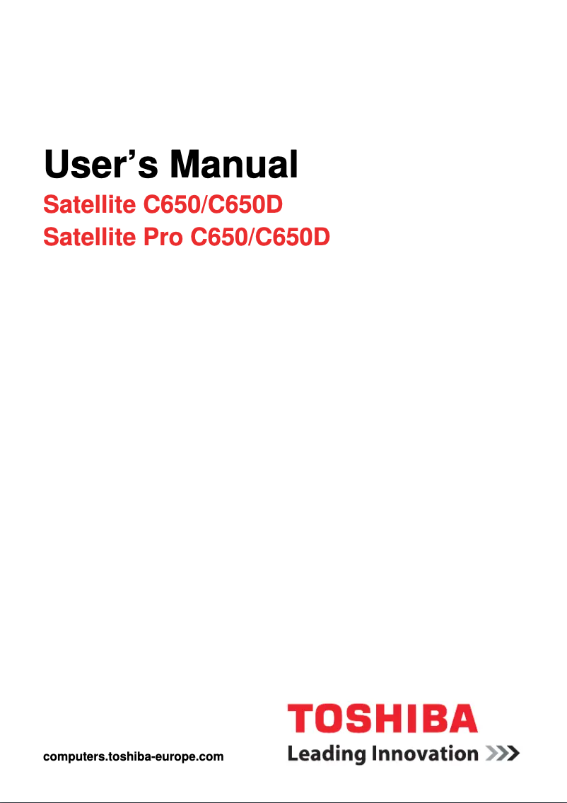 Page 1 de la notice Manuel utilisateur Toshiba Satellite C650D