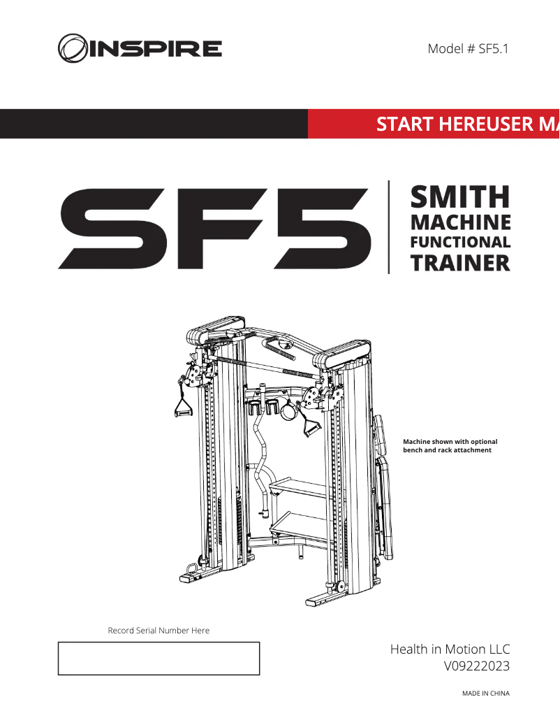 Página 1 del manual Manual de usuario Inspire SF5