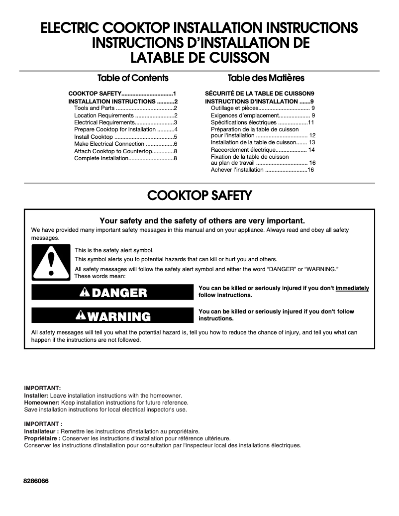 Page 1 de la notice Guide d'installation KitchenAid KECC056RBL